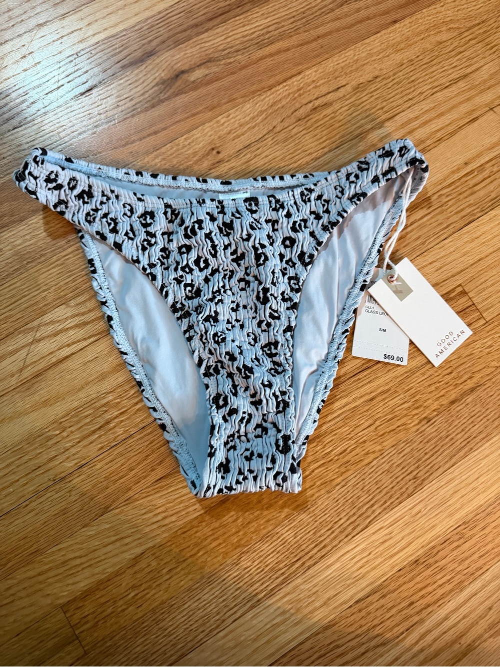 Good American Always Fit Leopard Bikini Bottoms in Glass Leopard -S/M